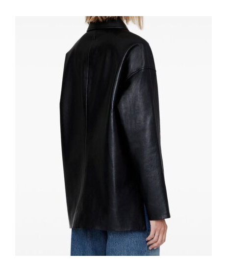 Anine Bing Regenerated Leather Luca Jacket In Black