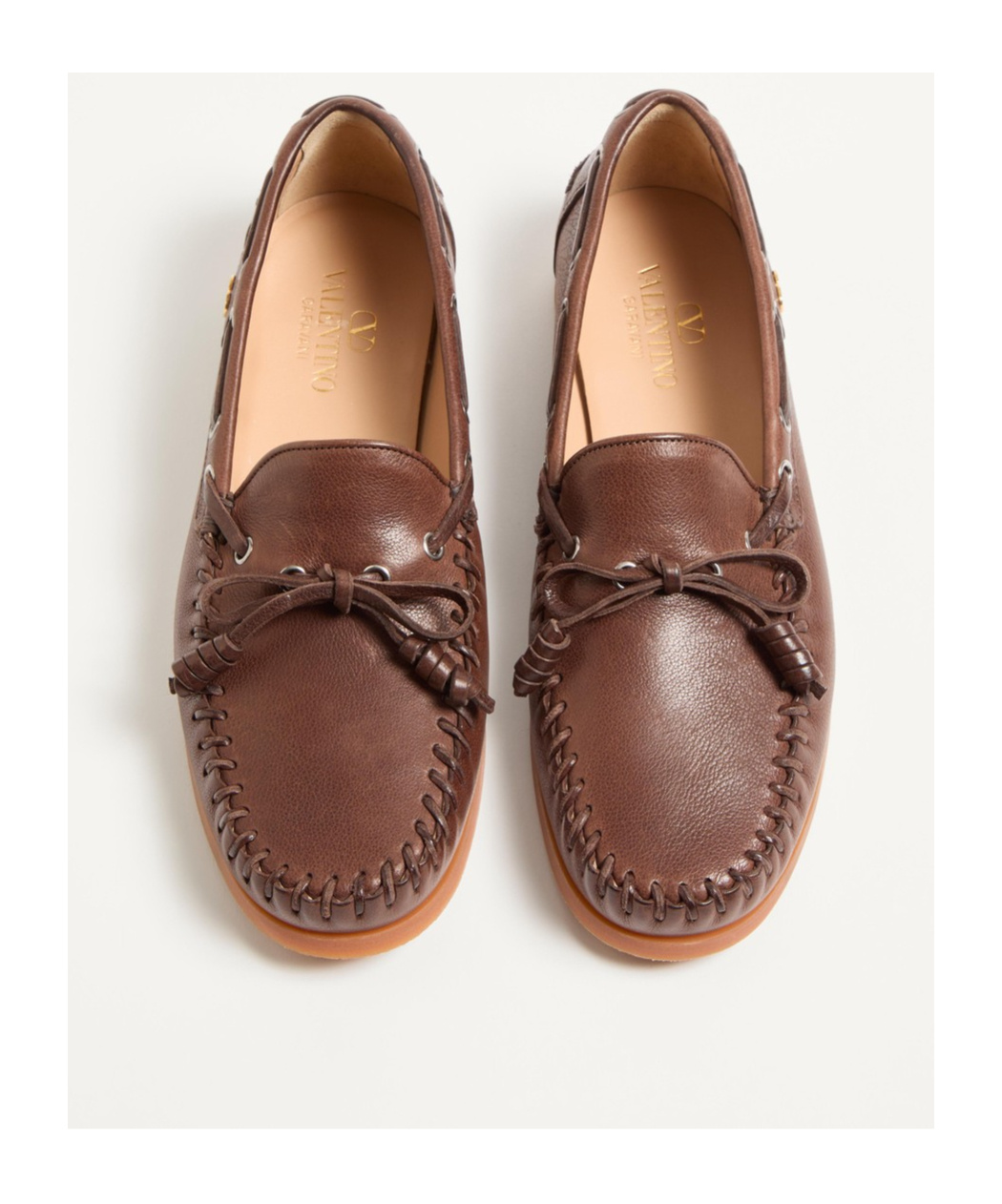 Valentino Garavani Palm Avenue Buffalo Boat Shoe In Brown