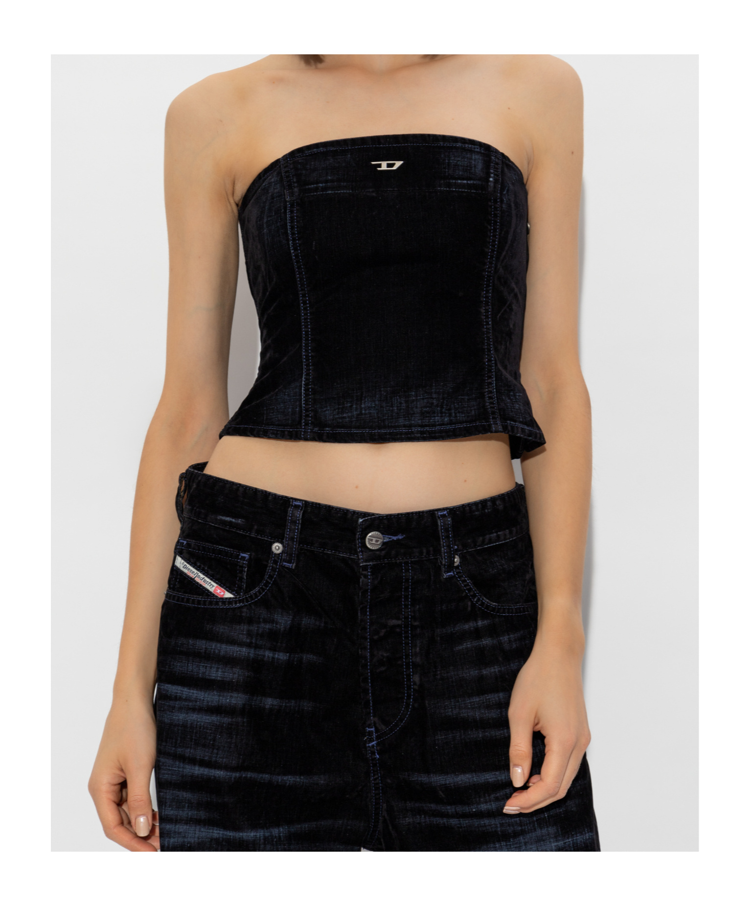 Diesel Tube Top Vest In Black