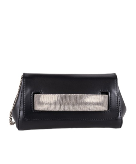 Orciani Gossip Logo Lettering Clutch Bag In Black