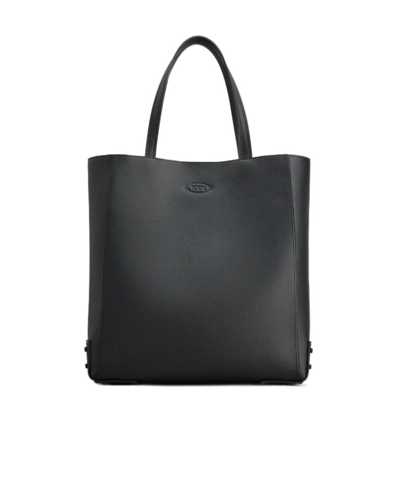 Tod's Tote Shopping Bag In Leather Medium In Black
