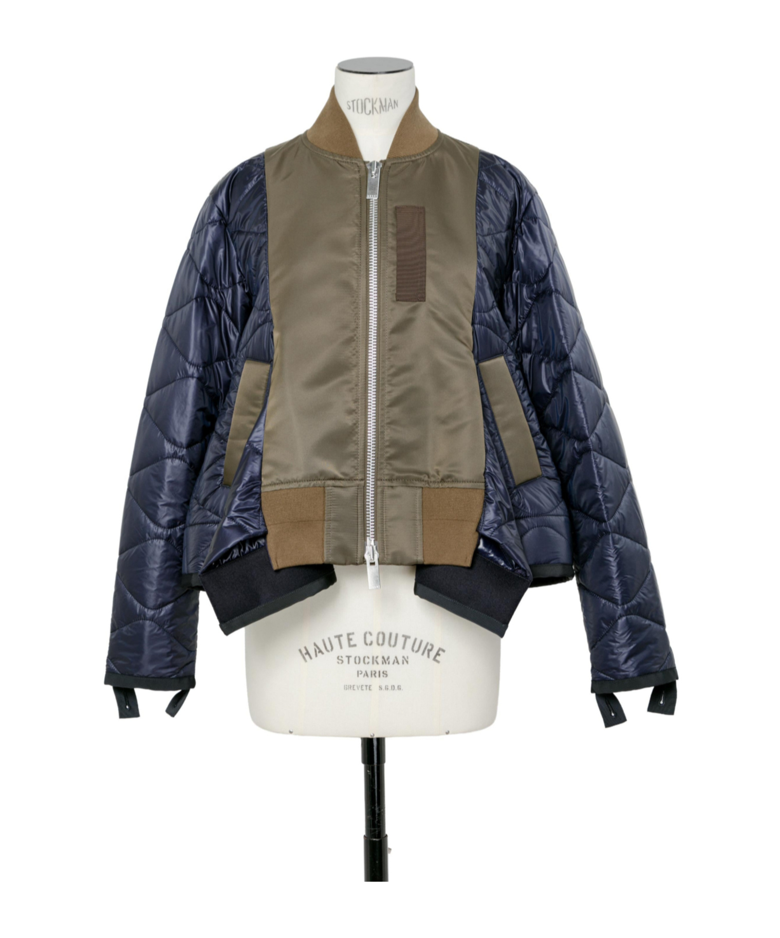 Sacai Quilted Zip-up Bomber Jacket In Multi