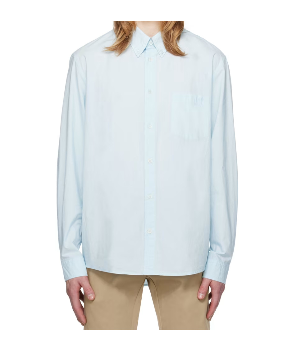Apc Cotton Button-down Shirt In Blue