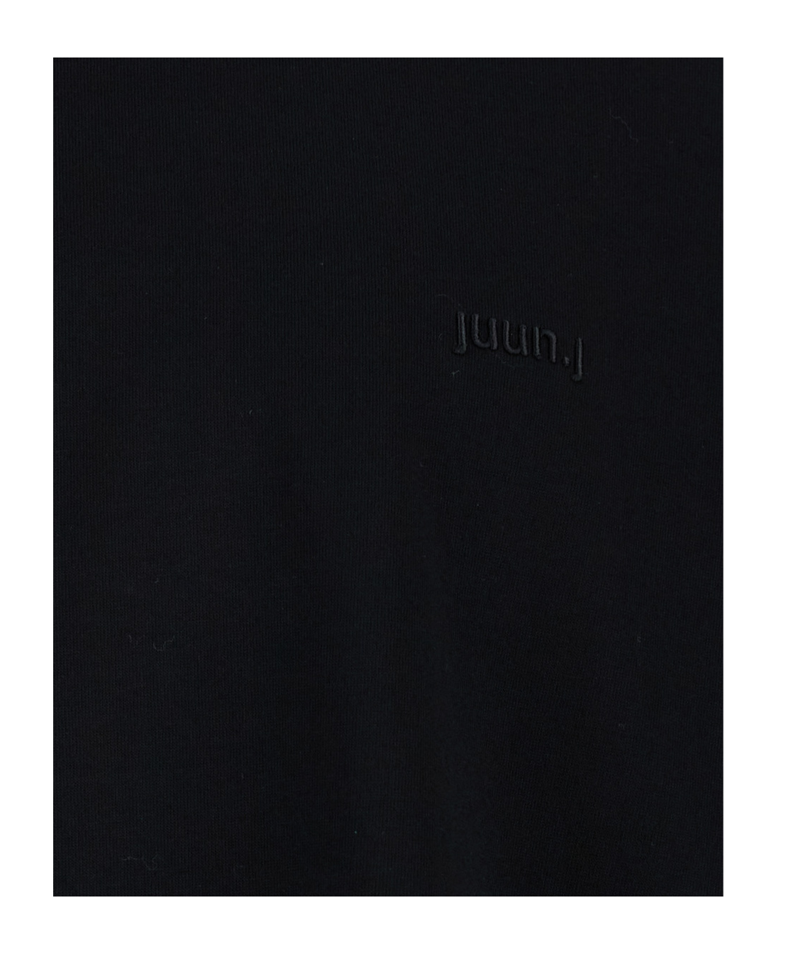 Juunj Black T-shirt With Tone-on-tone Logo Embroidered On The Front In Black