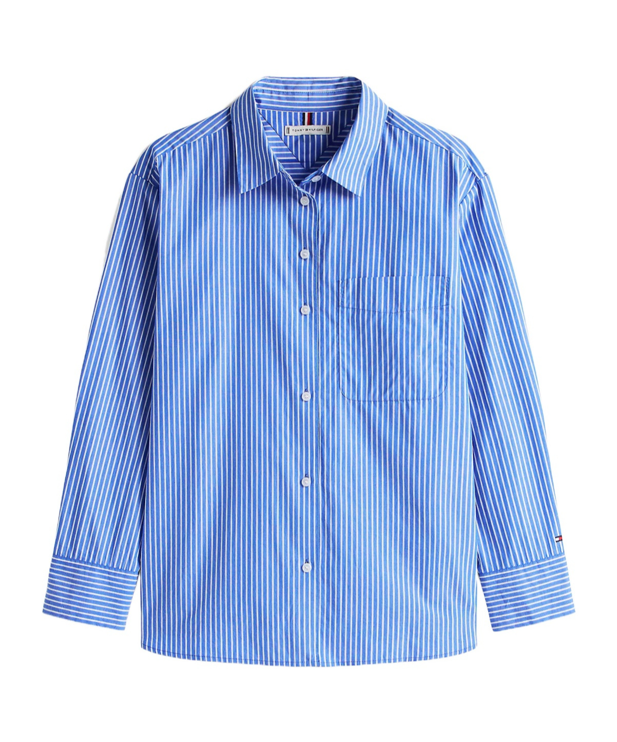 Tommy Hilfiger Oversized Fit Stripe Shirt In Blue Stp