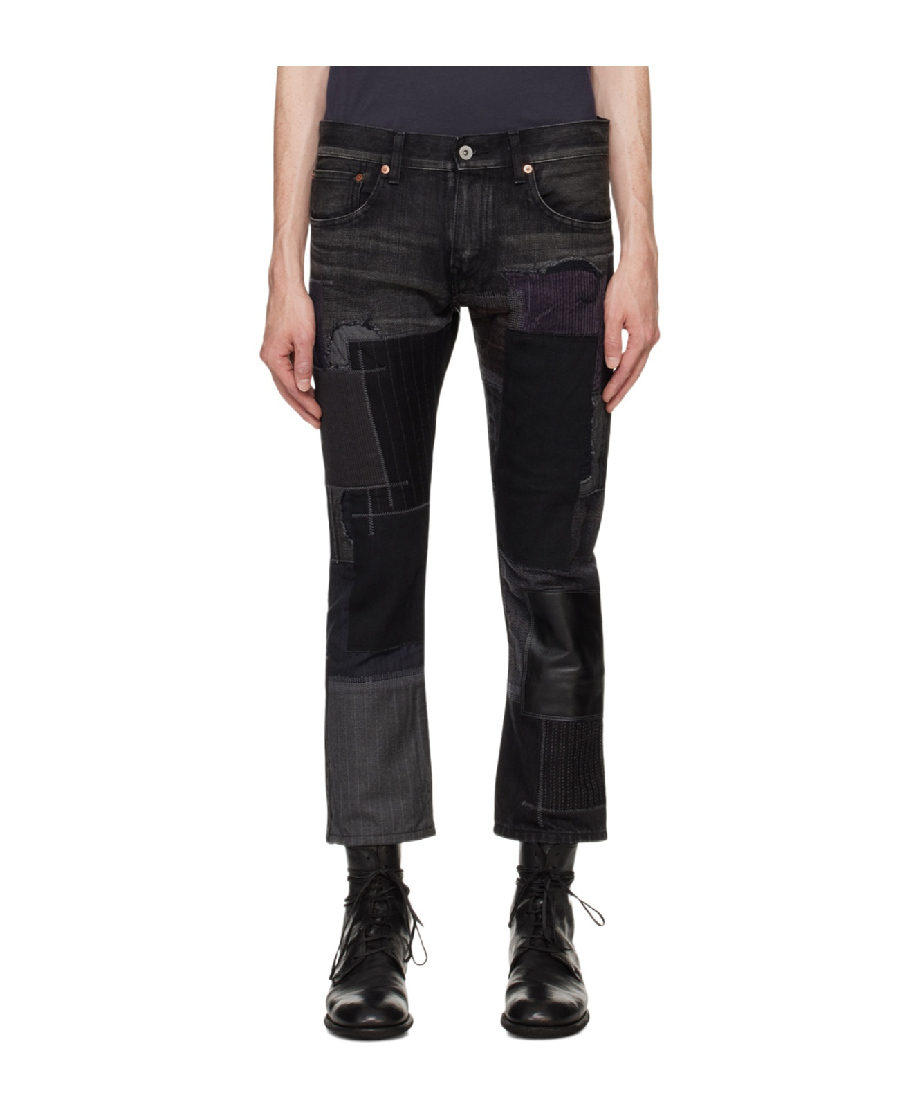 Junya Watanabe Five-bag Stitching Jeans In Black
