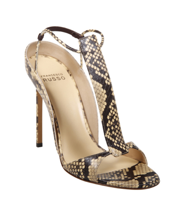 Francesco Russo Round Toe High Heel Sandals In Nude
