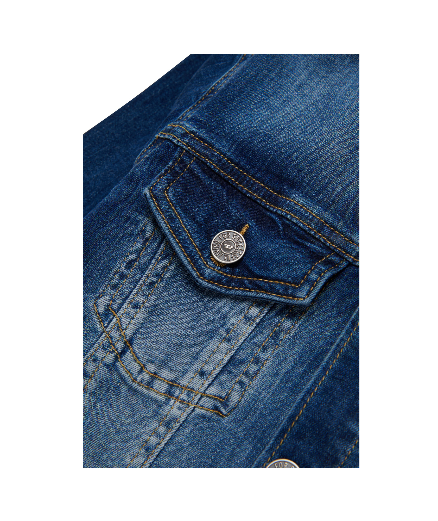 Diesel Kids Long-sleeved Denim Jacket In Blue