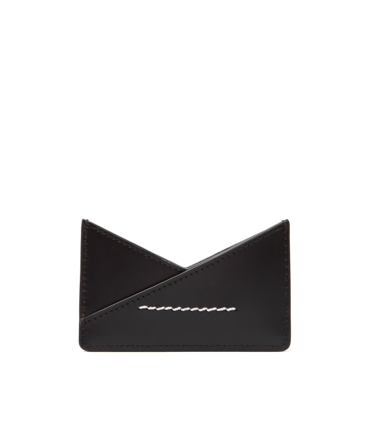 Mm6 Maison Margiela Single-stitch Logo Cardholder In Black