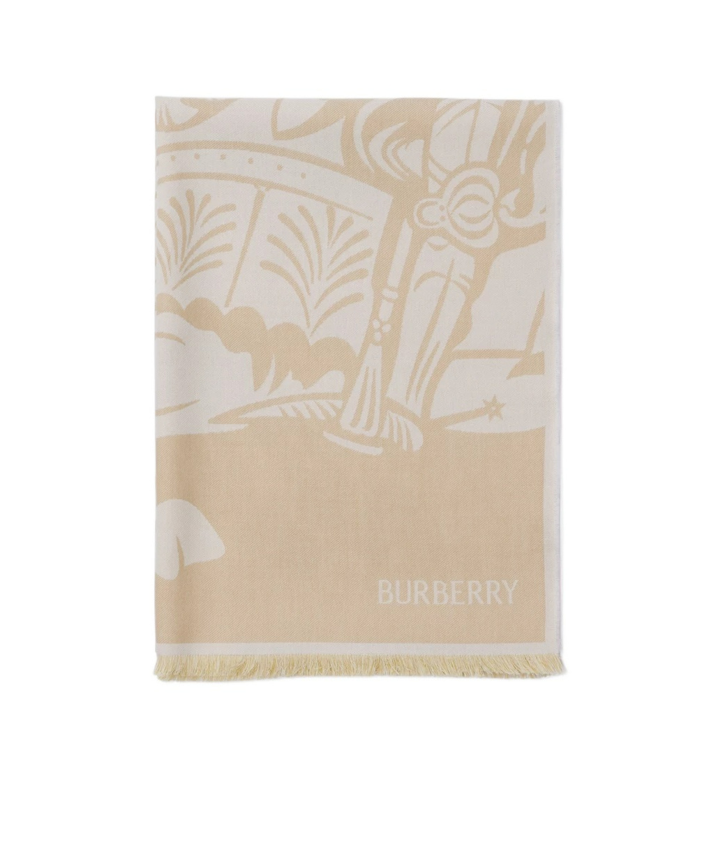 Burberry Ekd Frayed Scarf In Nude