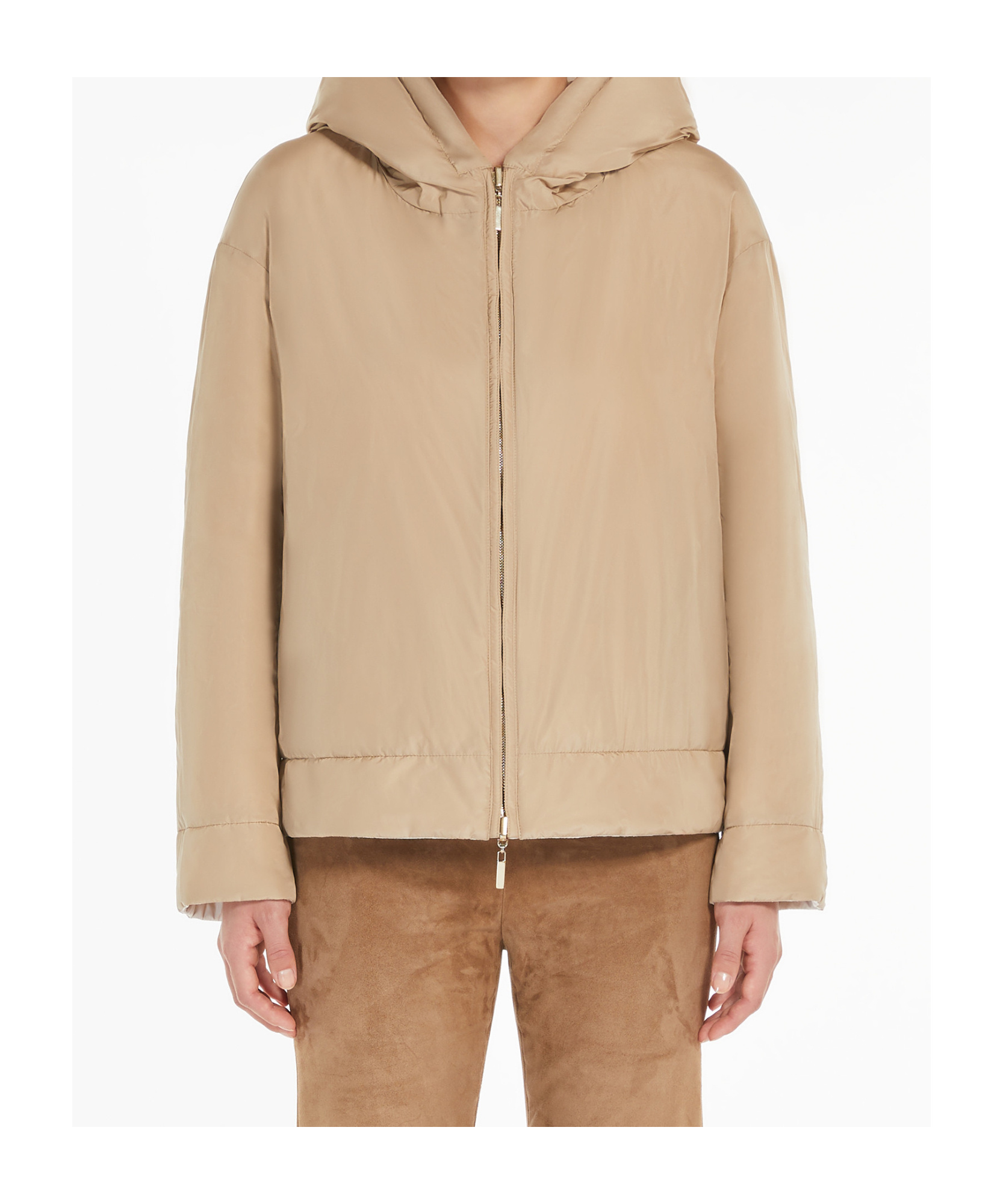 Max Mara Short Double-sided Down Jacket In White
