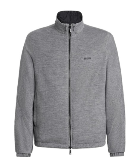 Zegna Logo-print Reversible Jacket In Black