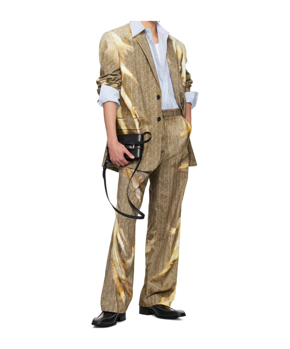 Y/project Beige Sun Bleached Trousers In Brown