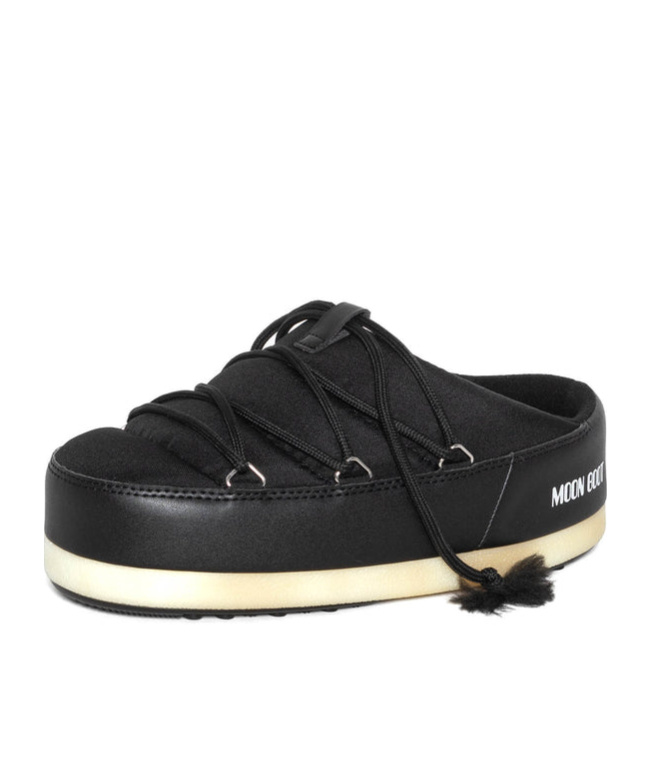 Moon Boot Icon Logo-print Slides In Black