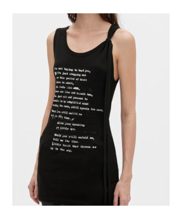 Ann Demeulemeester Seva Script Tank Top In Black