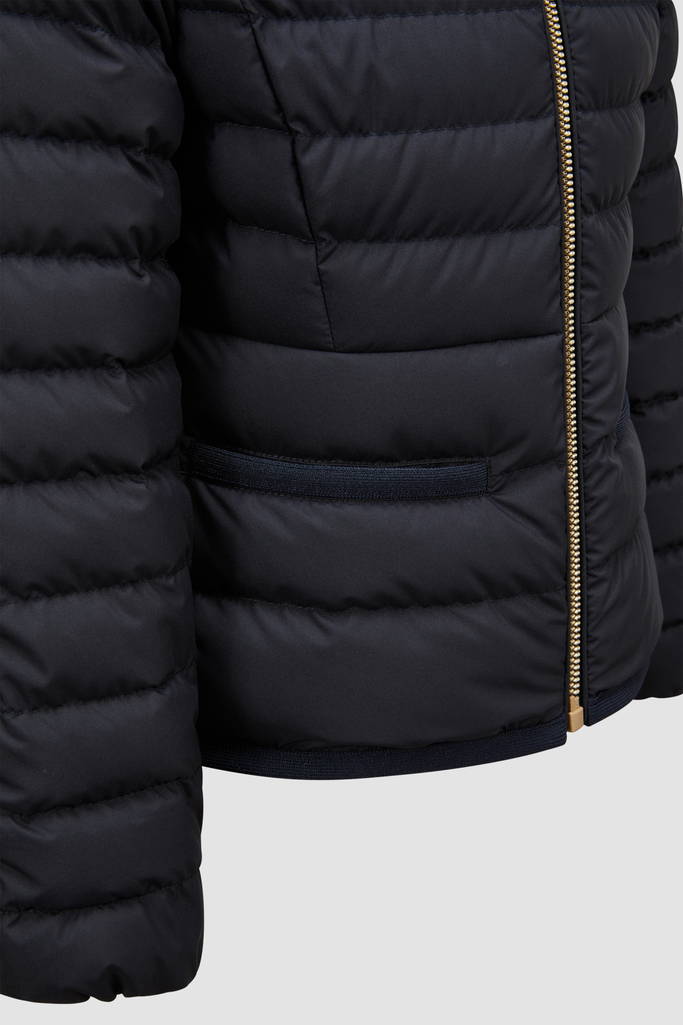 Moncler High-collar Long-sleeved Down Jacket In Blue