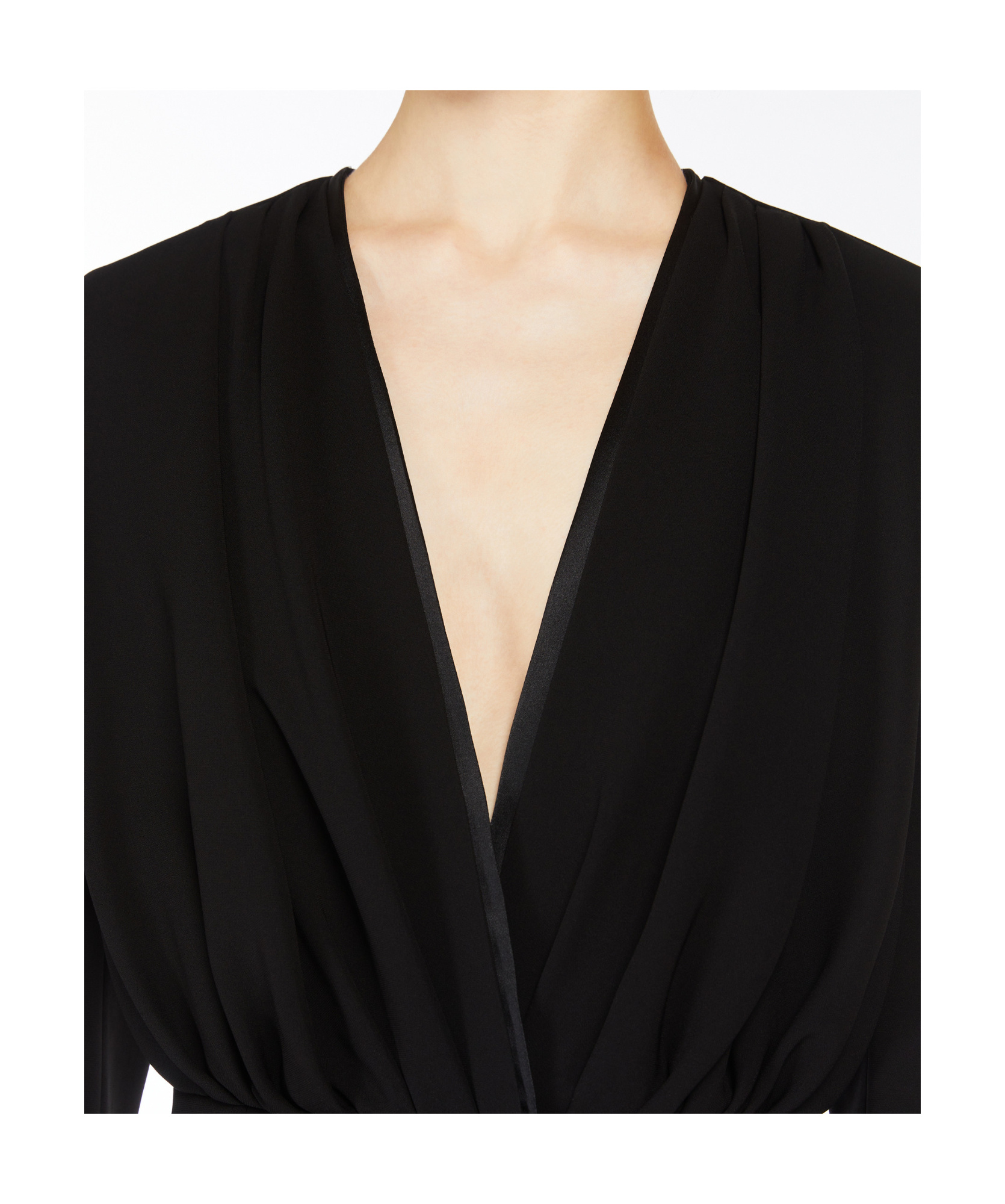 Shop Max Mara Draped Crêpe Jacket In Black