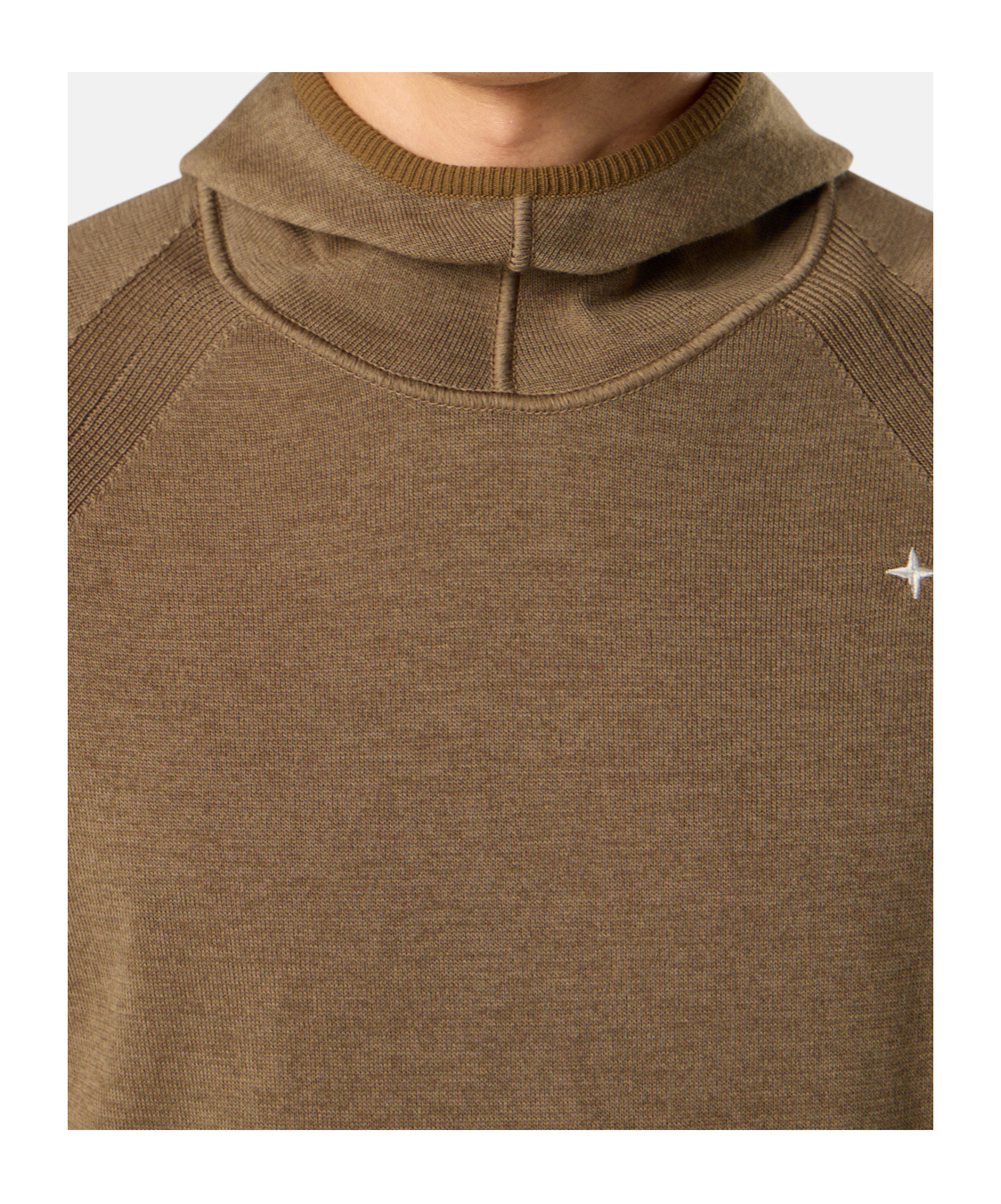 Stone Island Sweater With Balaclava-style Hood In Brown