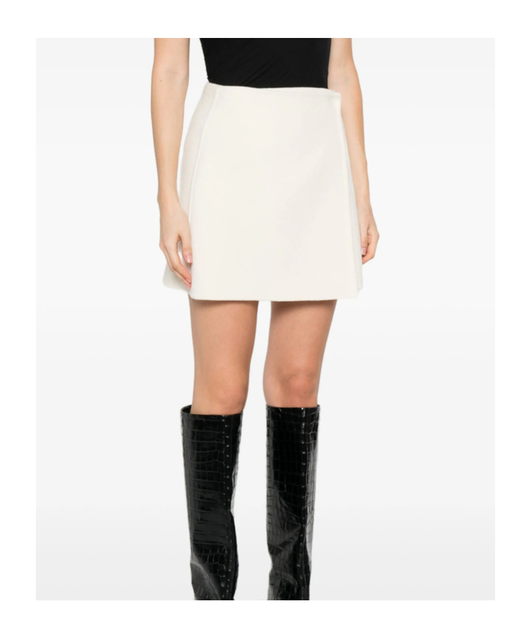 Ermanno Scervino Wool Mini Skirt In Neutral