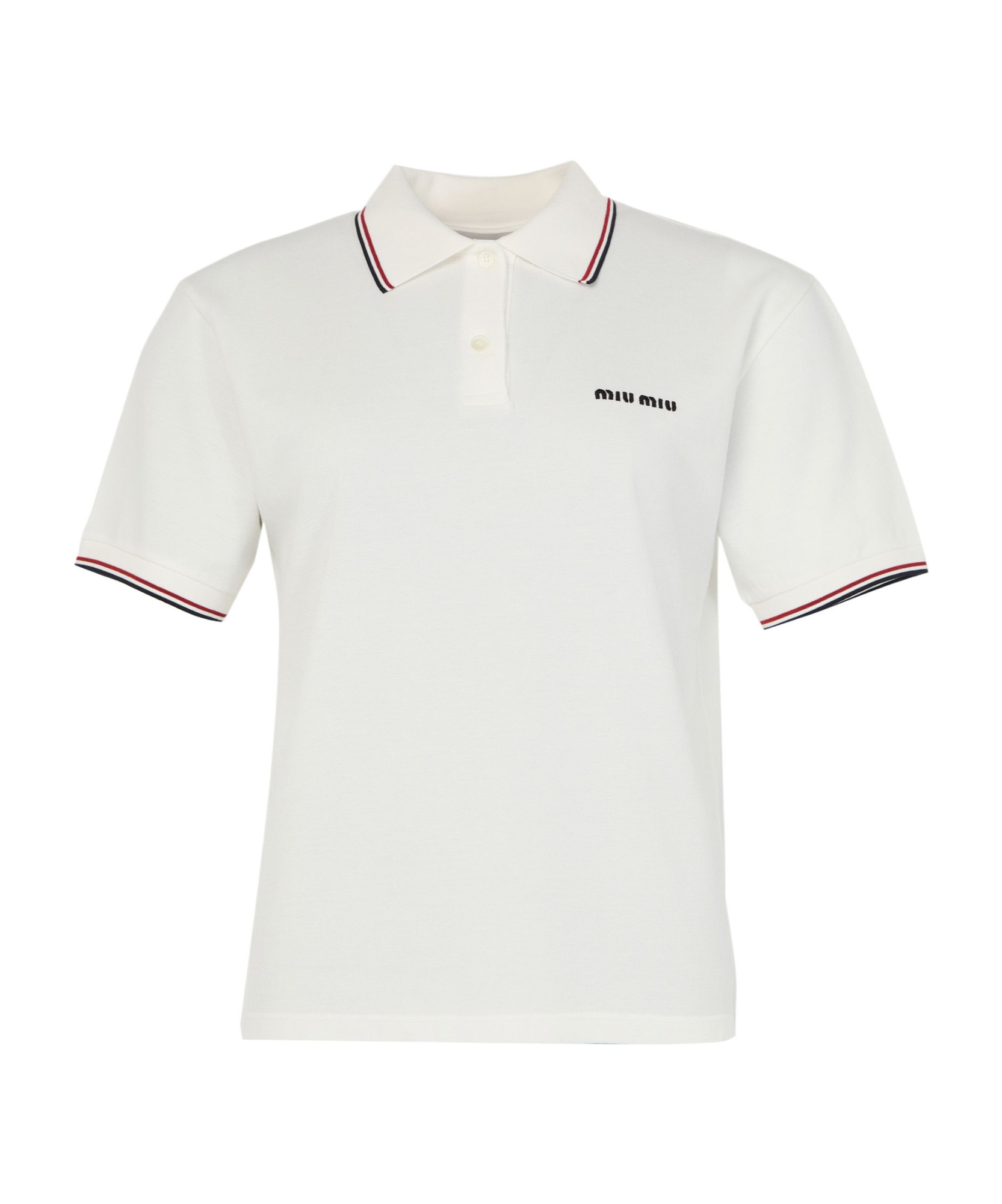 Miu Miu White Short-sleeve Polo With Logo Women In White