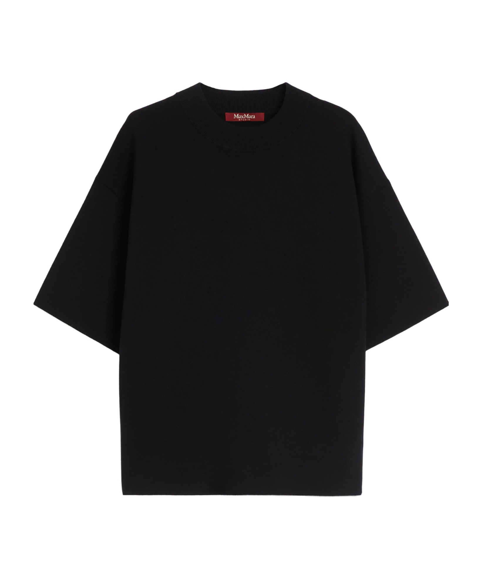 Max Mara Wide Short Sleeve Sweater In Black