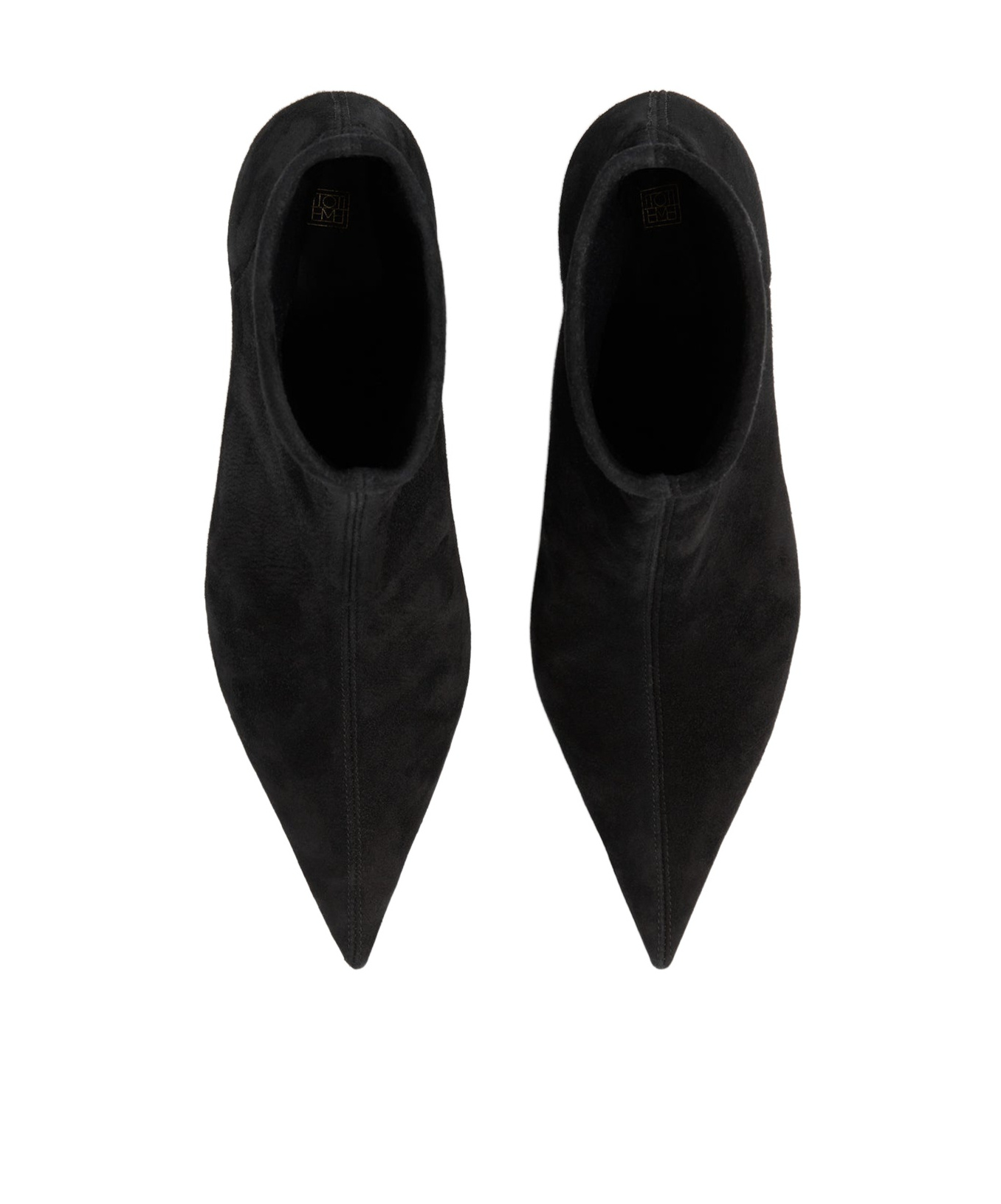 Totême 60mm The Suede Heeled Sock Boot In Black