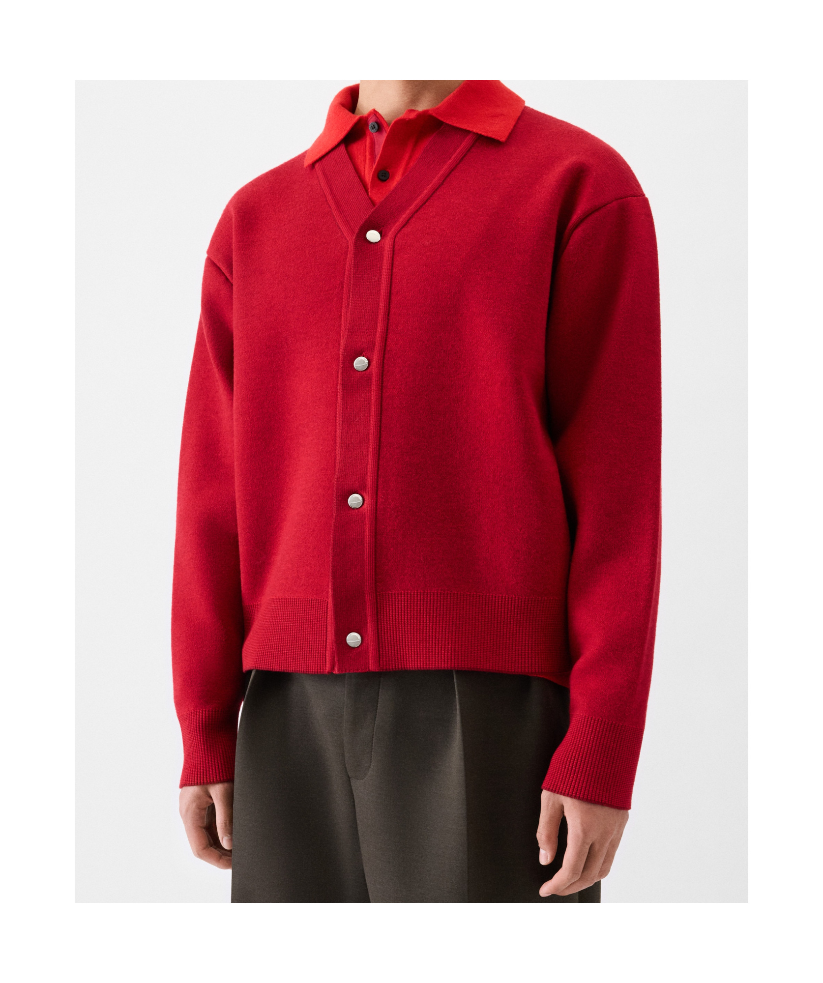 Jacquemus Le Cardigan Doppio Fine-knit Cardigan In Red