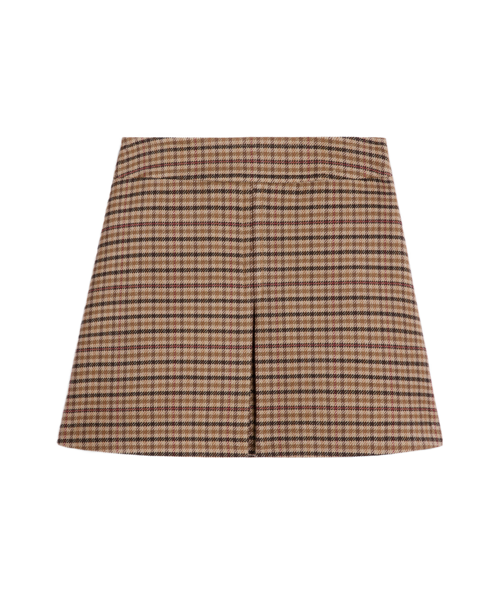 Celine Mini Wool Skirt A-line Silhouette In Brown
