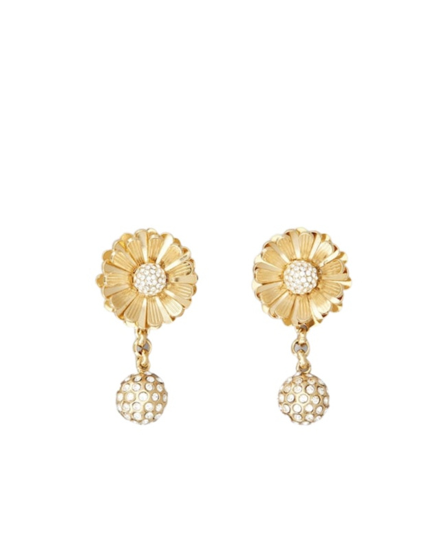 Roger Vivier Flower Earrings In Golden