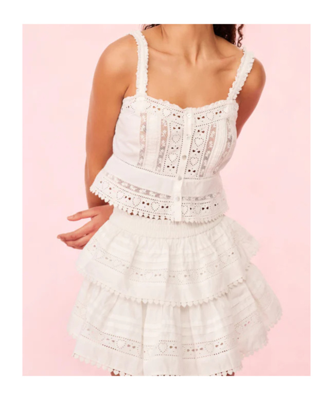 Loveshackfancy Cotton Top In White