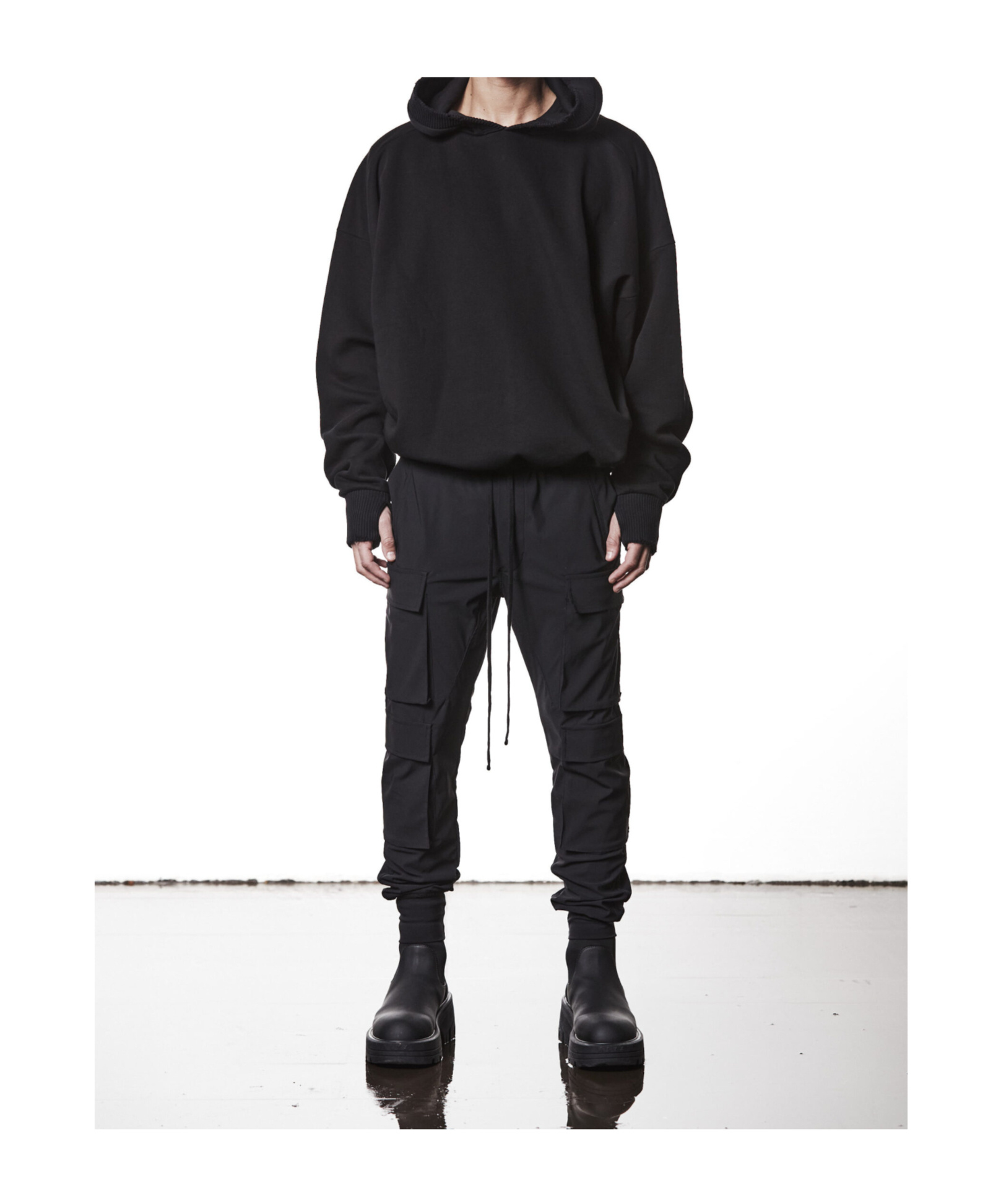 Thom Krom Ribbed-trim Long-sleeve Hoodie In Black