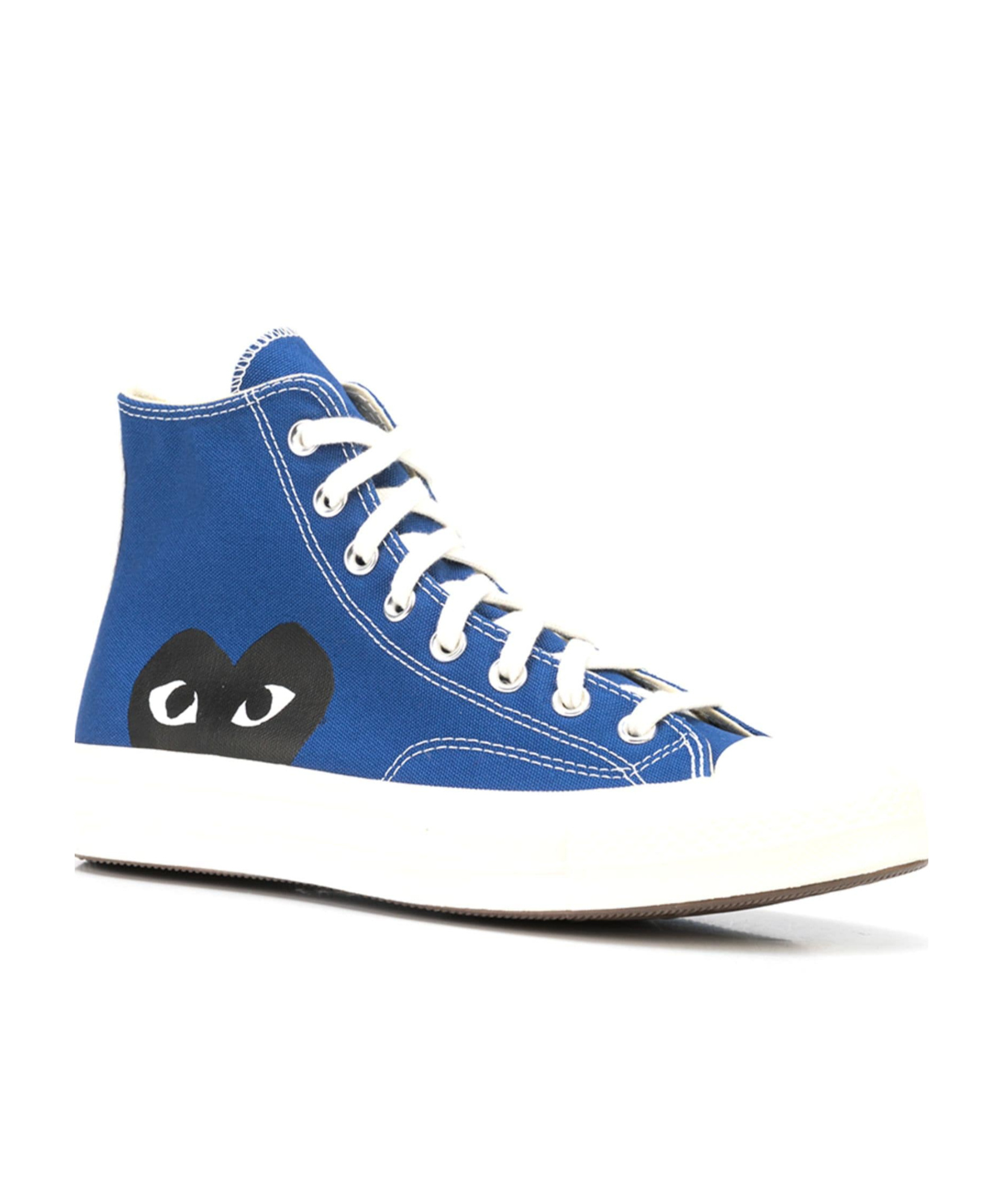 Shop Comme Des Garçons Play X Converse Round-head High-top Casual Shoes In Blue