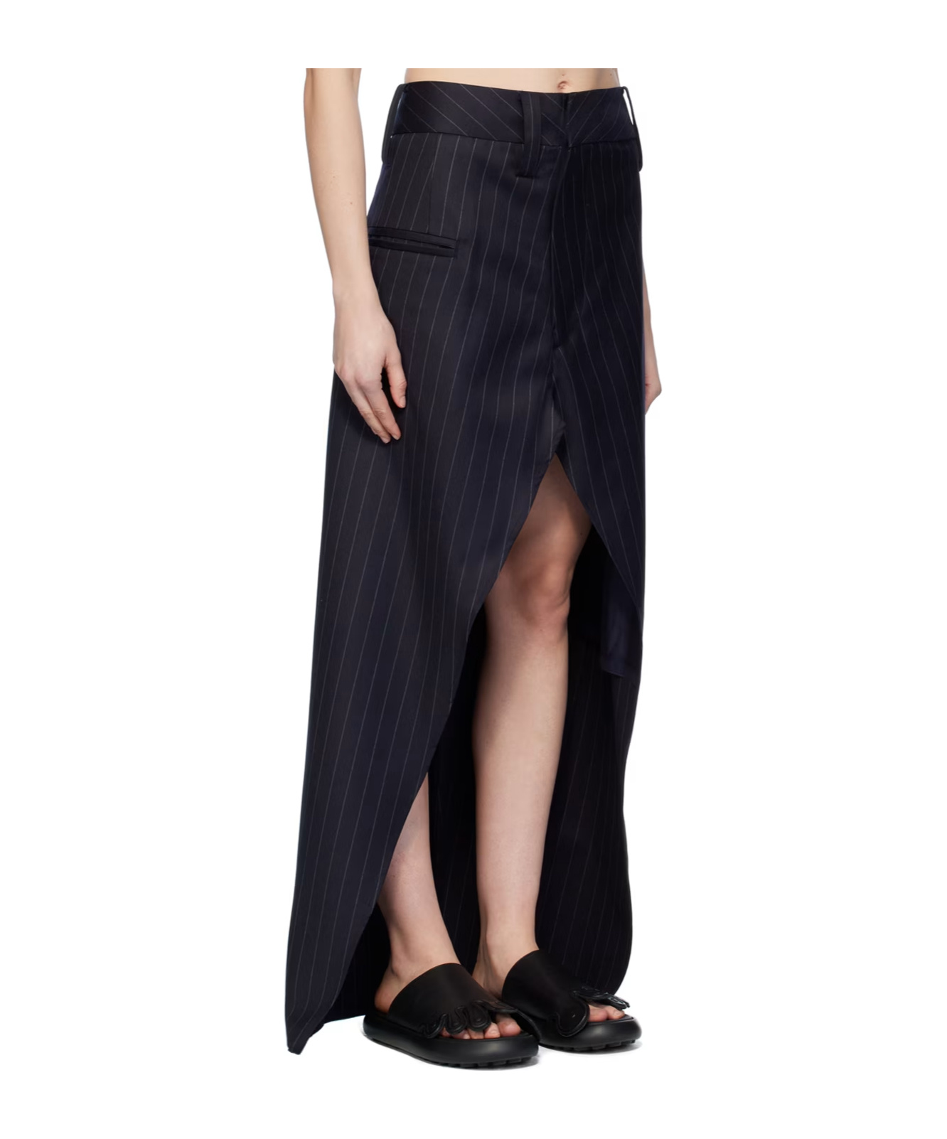 Doublet Black One Leg Maxi Skirt In Black