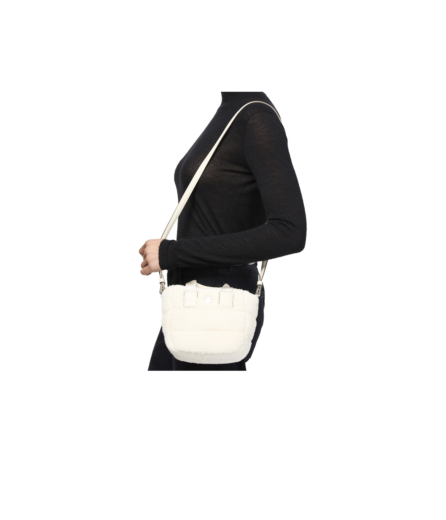 Shop Moncler Caradoc Shoulder Bag In Ivory