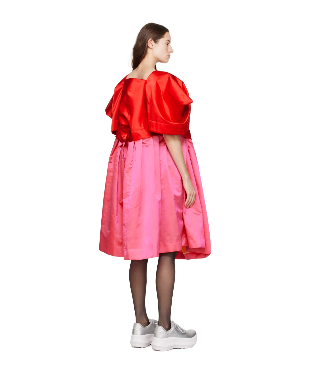 COMME DES GARÇONS COLOUR-BLOCK VOLUMINOUS MIDI DRESS