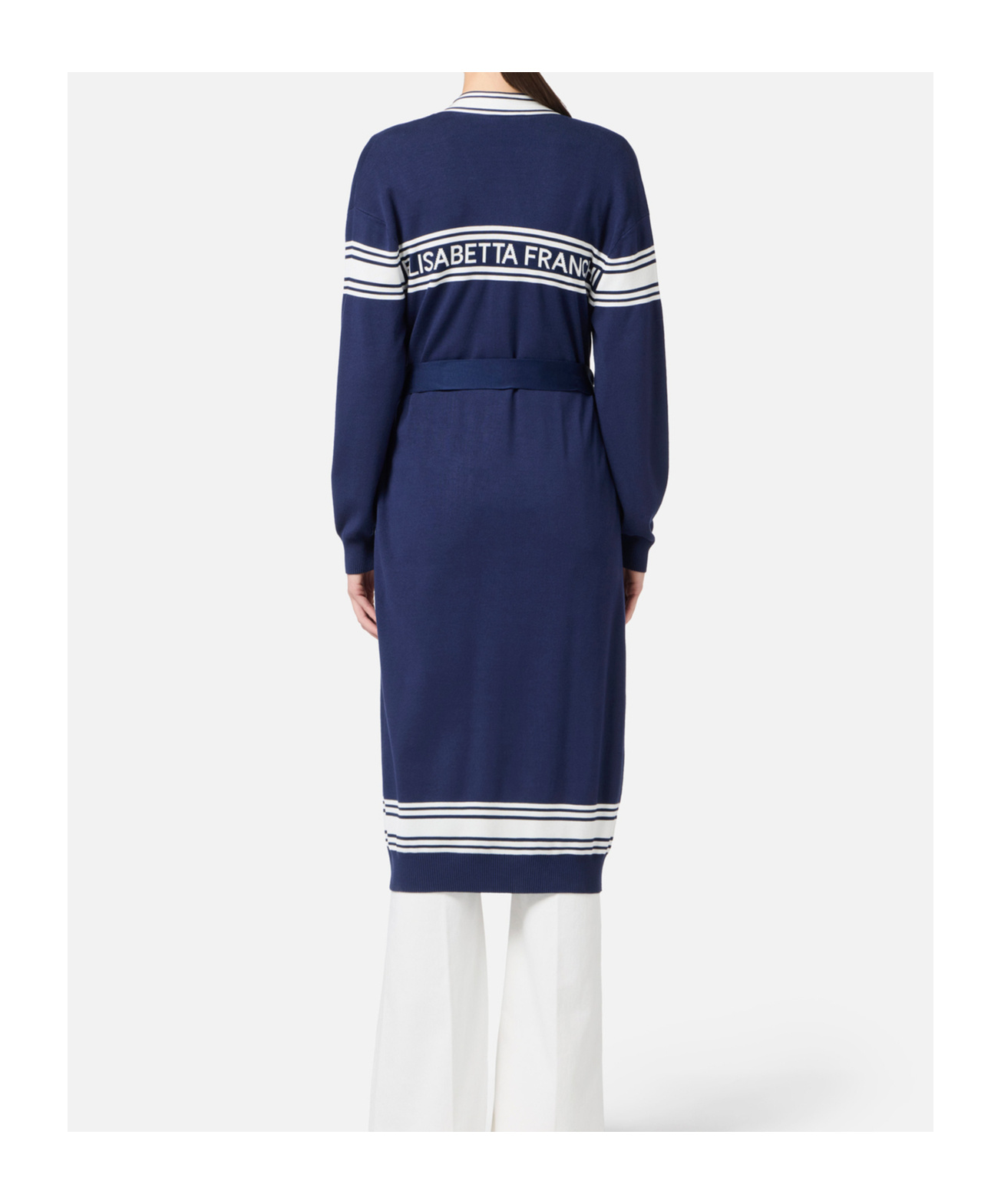 Elisabetta Franchi Viscose Cardigan With Contrasting Bands