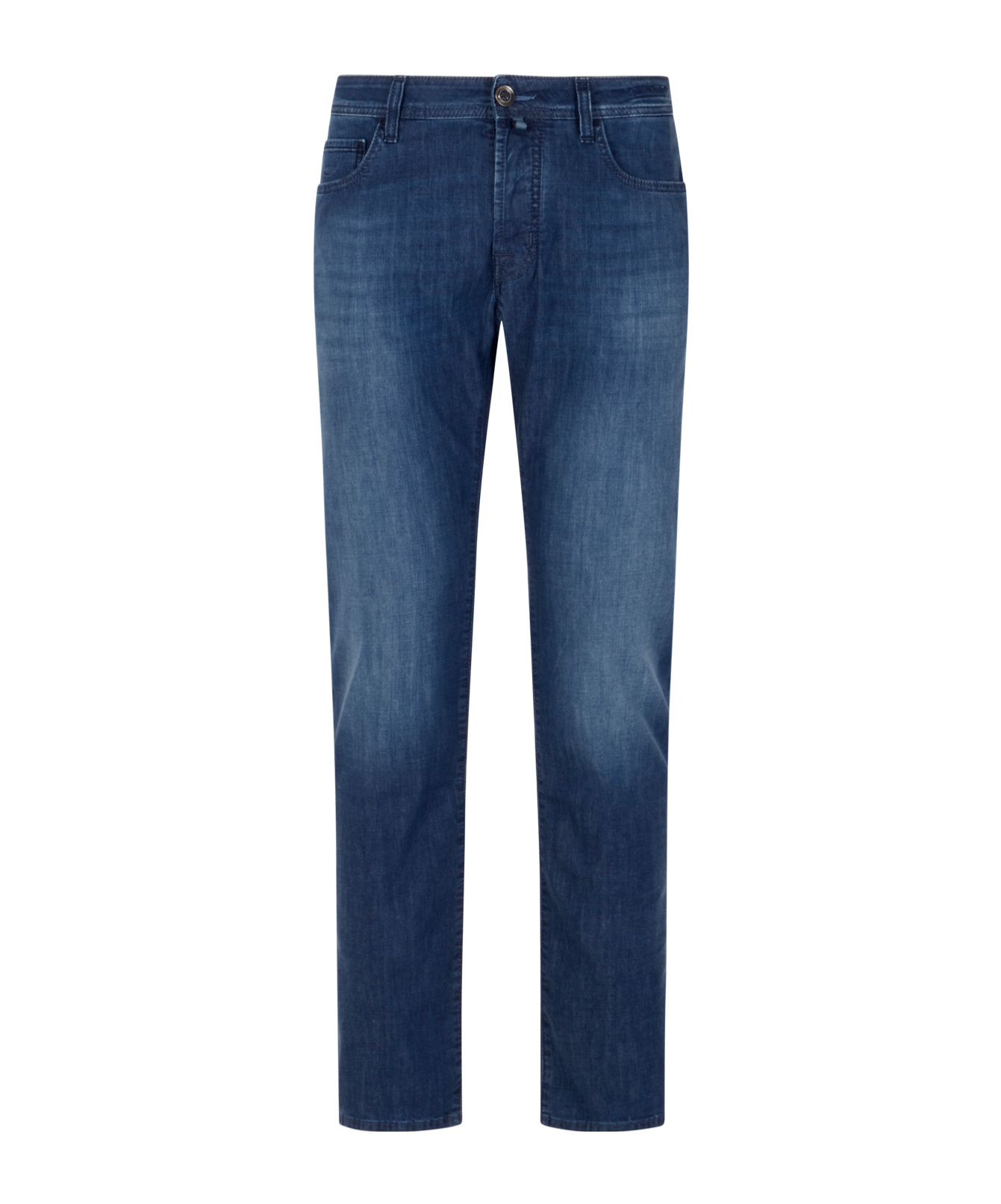 Jacob Cohen Blue Slim Five Pockets Jeans With Logo Patch In Blue