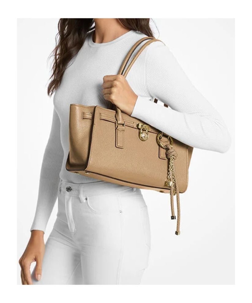 Michael Kors Michael Knot Detailed Double-handle Shoulder Bag In Brown