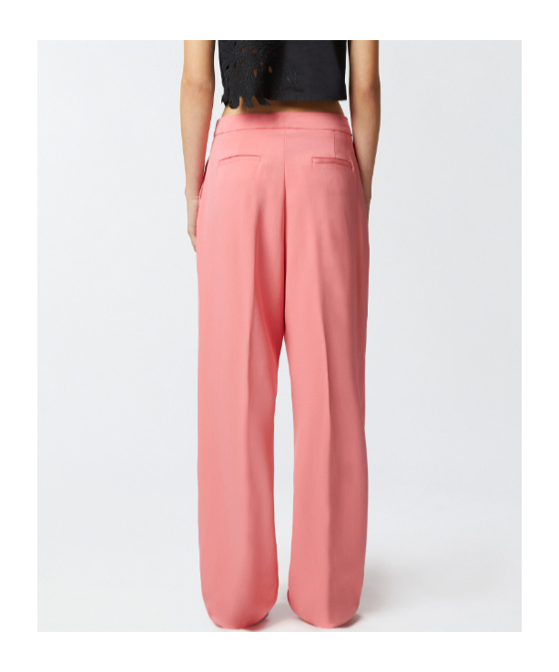 Pinko Elegant Wide-leg Trousers With Darts In Pink