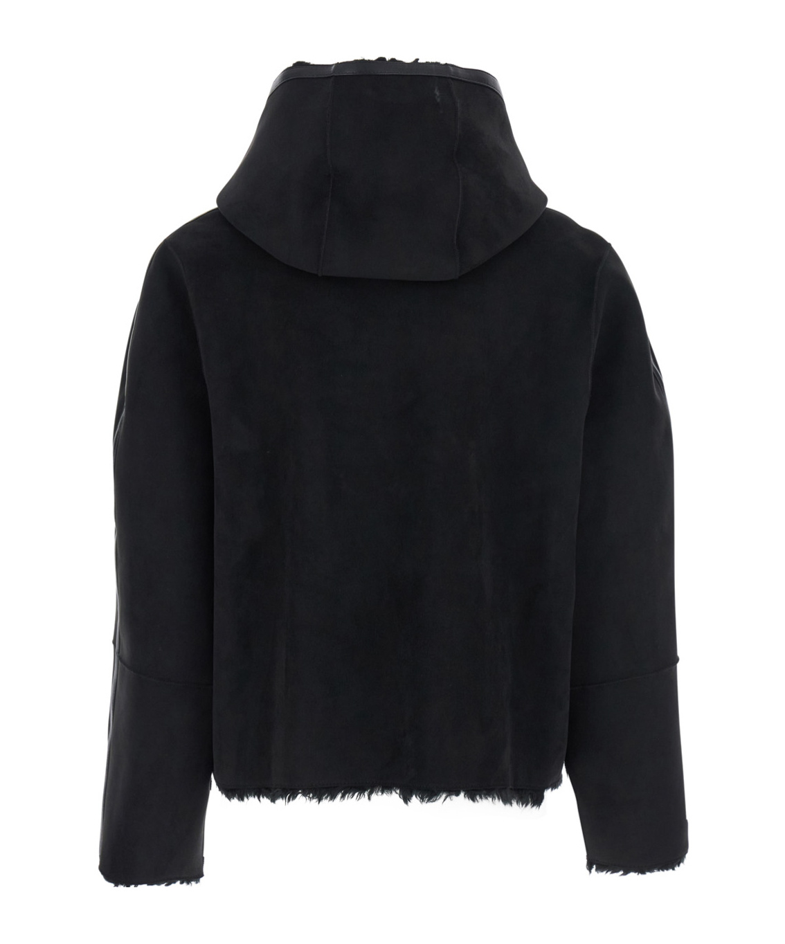 Low Classic Reversible Duffle Short Coat In Black