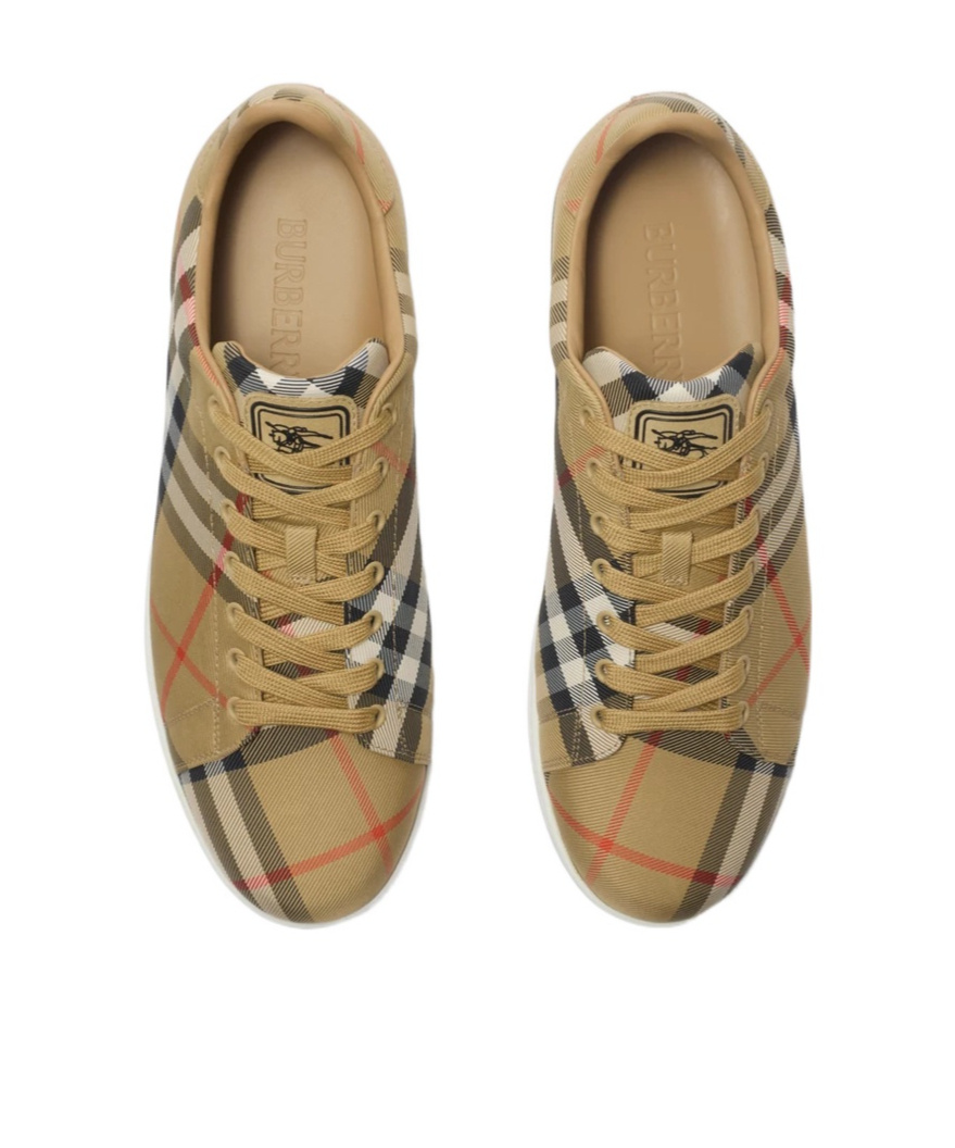 Burberry Multicolor Polyamide Low Top Sneakers In Brown