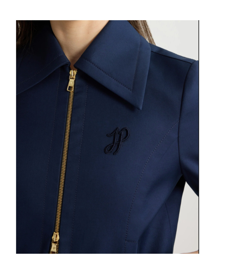 Patou Zip-up Cropped Twill Jacket