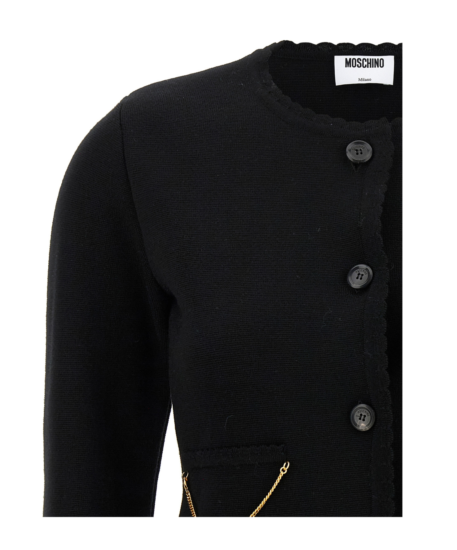 Moschino Metallic-trim Tailored Blazer In Black