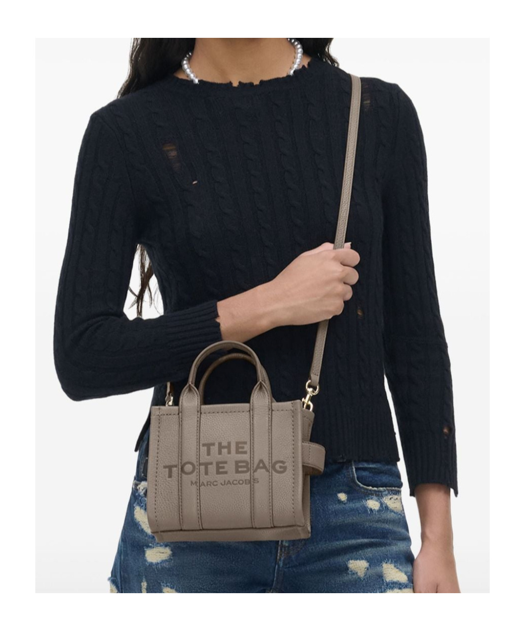Marc Jacobs The Leather Crossbody Tote Bag In Gray
