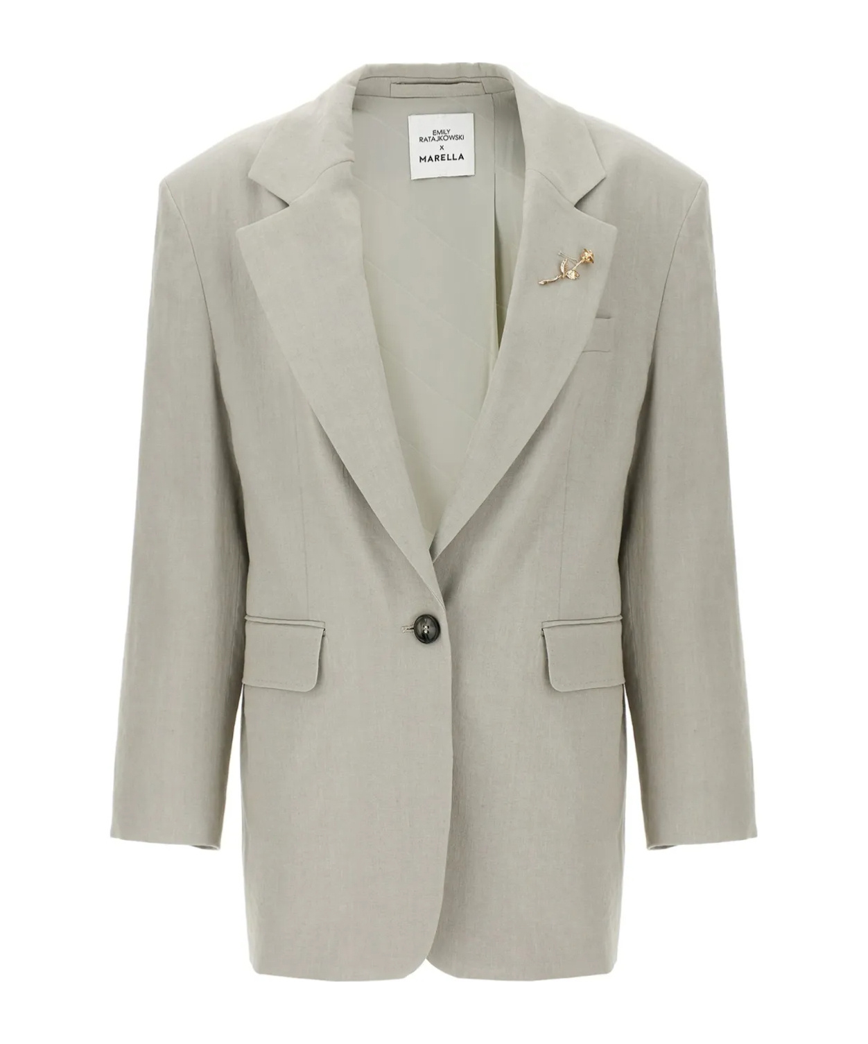 Shop Marella Blazer Capsule Emily Ratajkowski X In Sand Beige