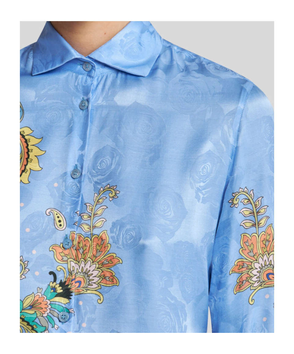 Etro Printed Shirt In Blue