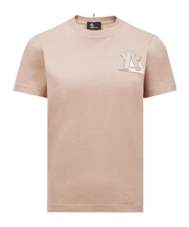 Moncler Mountain-logo T-shirt In Nude