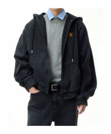 Ader Error Sv Tag Hooded Work Jacket 01 In Black