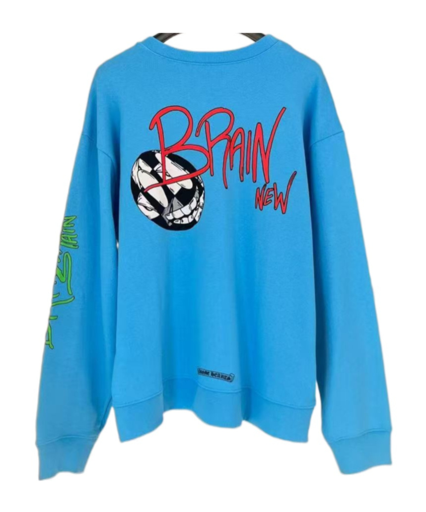 Chrome Hearts Long-sleeved Graffiti Sweatshirt In Blue