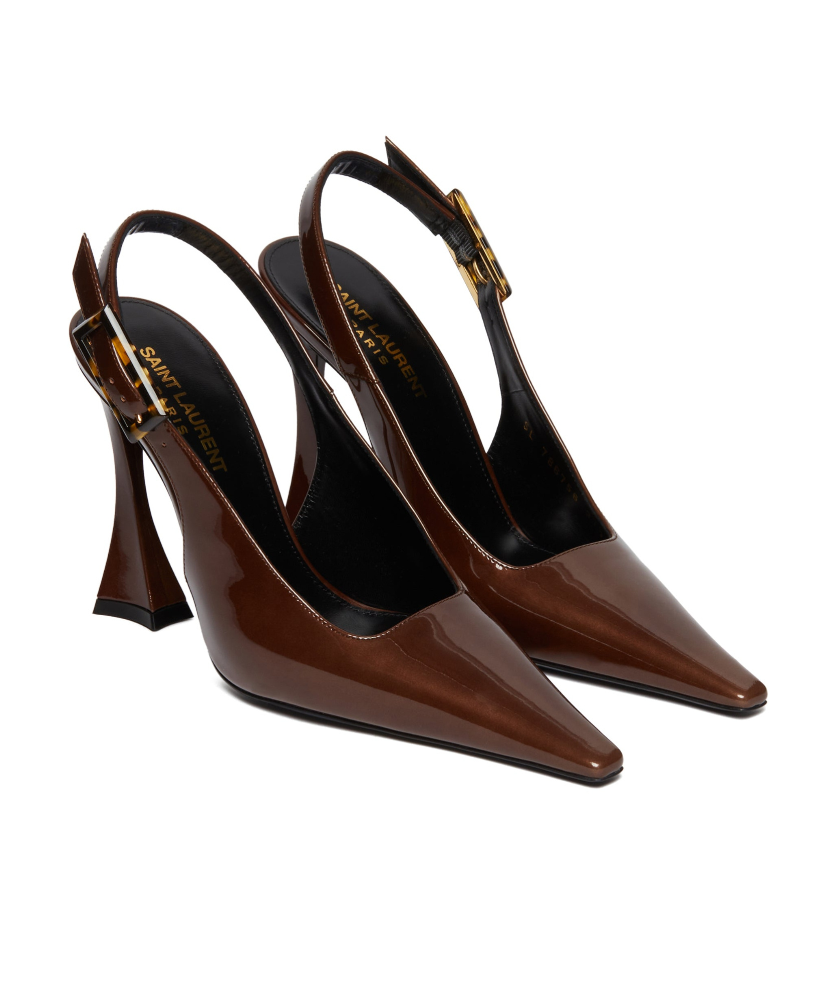 Saint Laurent Dune Patent-leather Slingback Pumps In Red